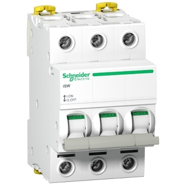 SCHNEIDER ELECTRIC A9S65363 Interruptor seccionador  acti9 ISW 3P, In=63A, U=415VCA, sin