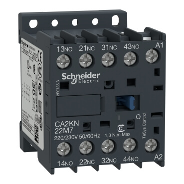 SCHNEIDER ELECTRIC CA2KN22P7 Rele de control CA2K Tesys (contactos auxiliares 2NA+2NC), ten